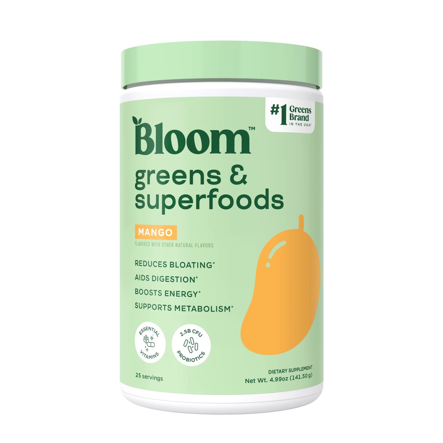 Greens & Superfoods Powder, Mango, 25 Servings