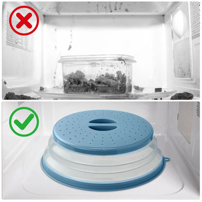 2 Pcs Silicone Microwave Splatter Cover – Microwave Food Cover for Plates, Bpa-Free Splatter Guard, Non-Toxic Kitchen Gadget & Microwave Accessory for Heating Food, Blue