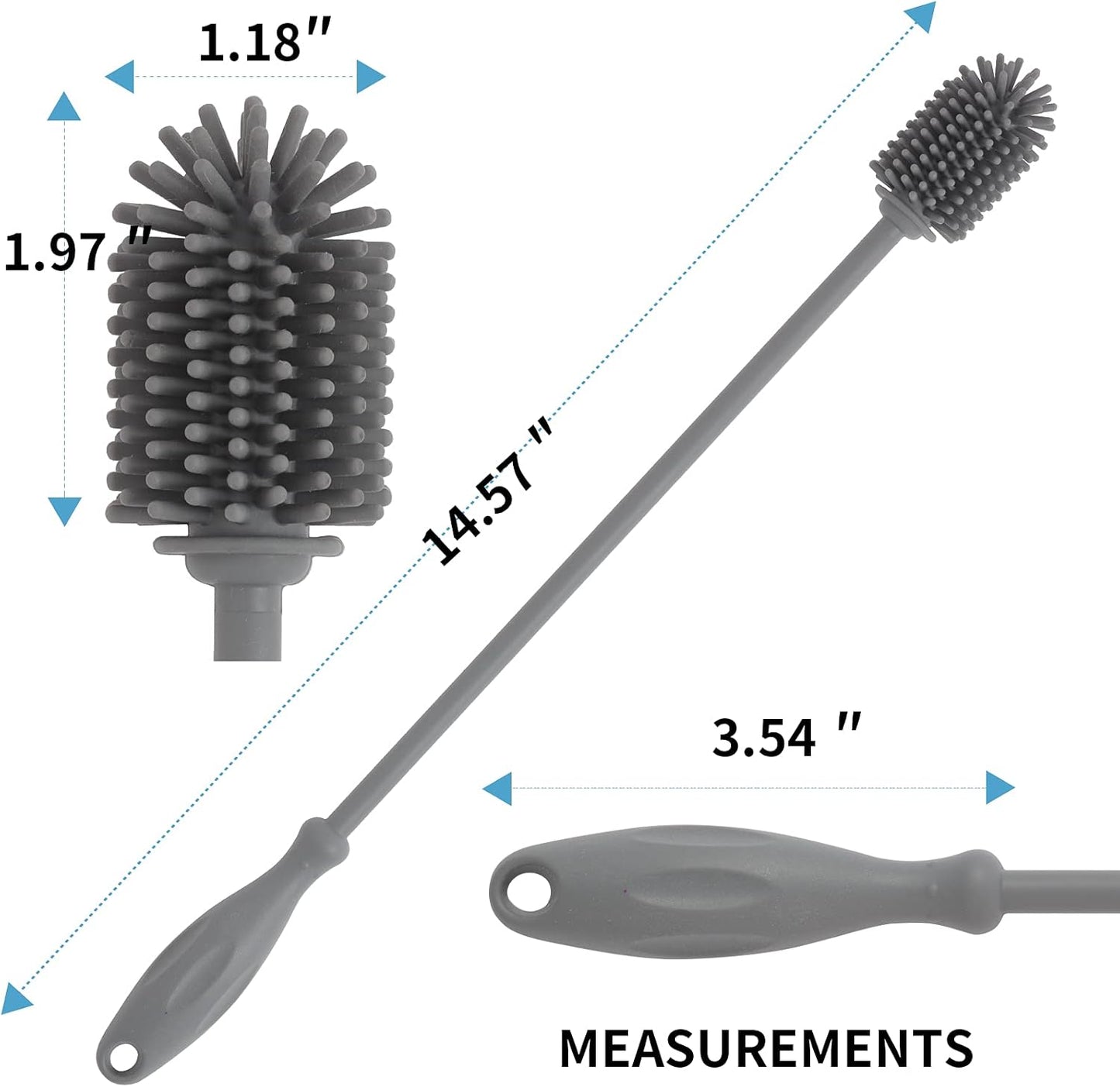 Silicone Bottle Cleaning Brush,Water Bottle Cleaner (2 Pack)