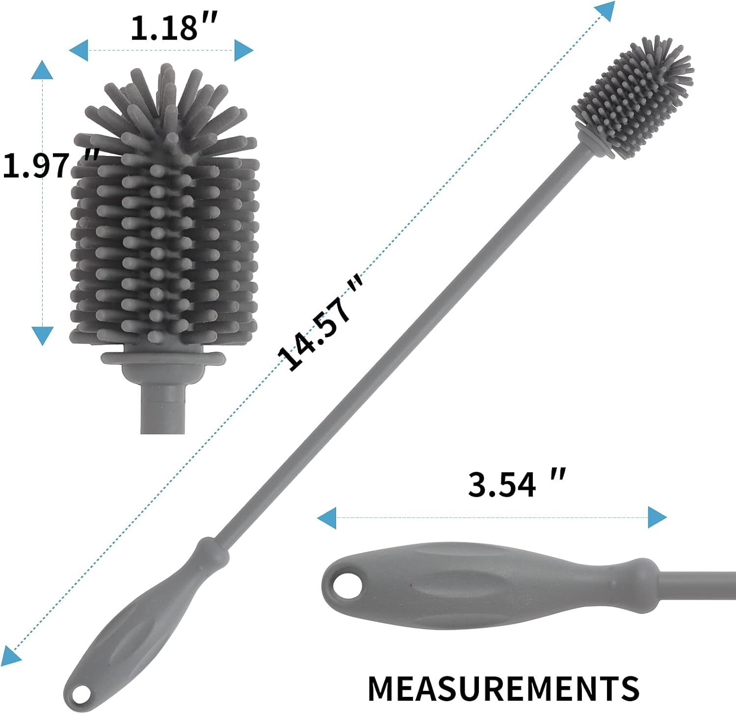 Silicone Bottle Cleaning Brush,Water Bottle Cleaner (2 Pack)