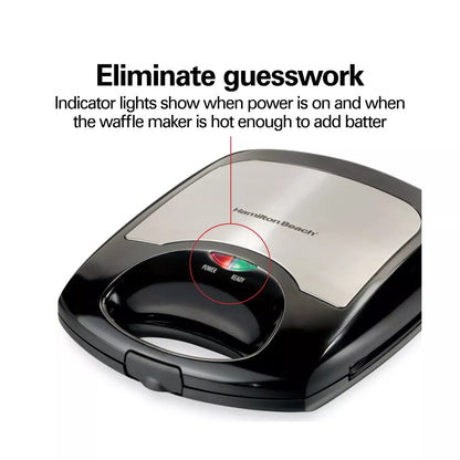 Hamilton Beach 4 Square Belgian Waffle Maker - Stainless Steel