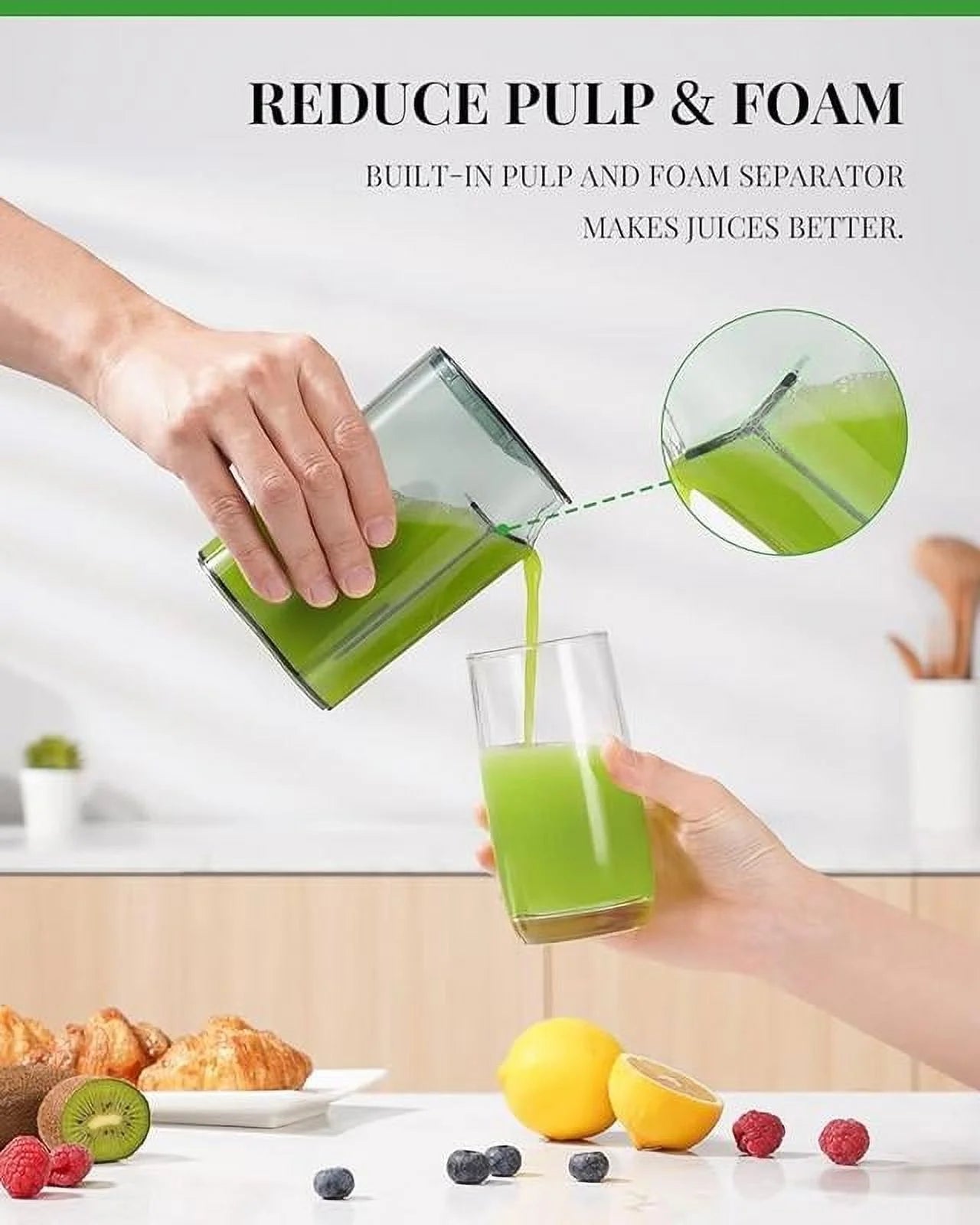 Kitchen Appliances Juicer Machine Dual Speeds Centrifugal Extractor, Titanium Enhanced Cut Disc, 2.5" Feedchute Juicer, Anti-Drip, Includes Cleaning Brush,Black