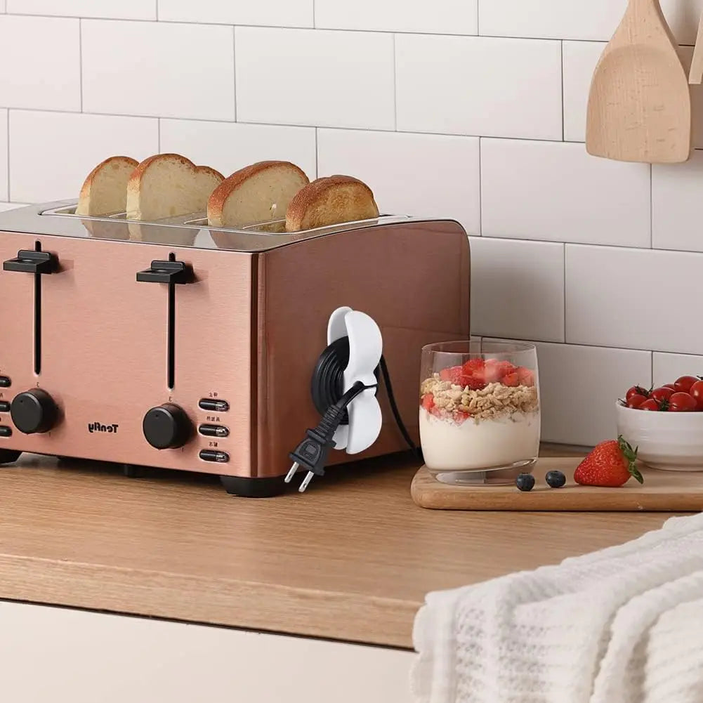 4/10Pcs Kitchen Appliance Cable Organizer Storage Household Rice Cooker Wire Storage Punch-Free Holder Household Organizer
