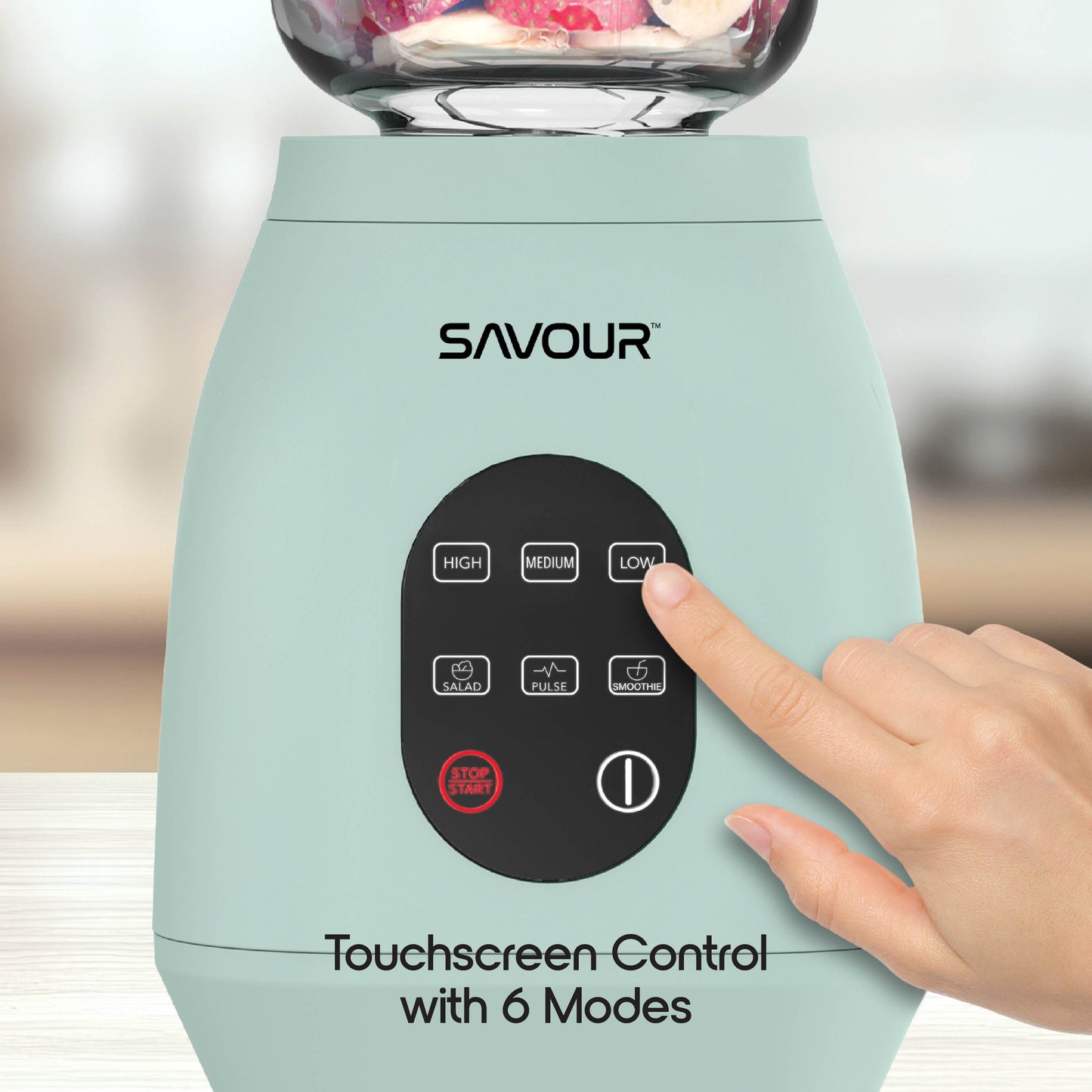 Savour by  500W Touchscreen Smoothie Blender – 50Oz Ice Crushing Countertop Blender for Smoothies, Sauces, Cocktails and More