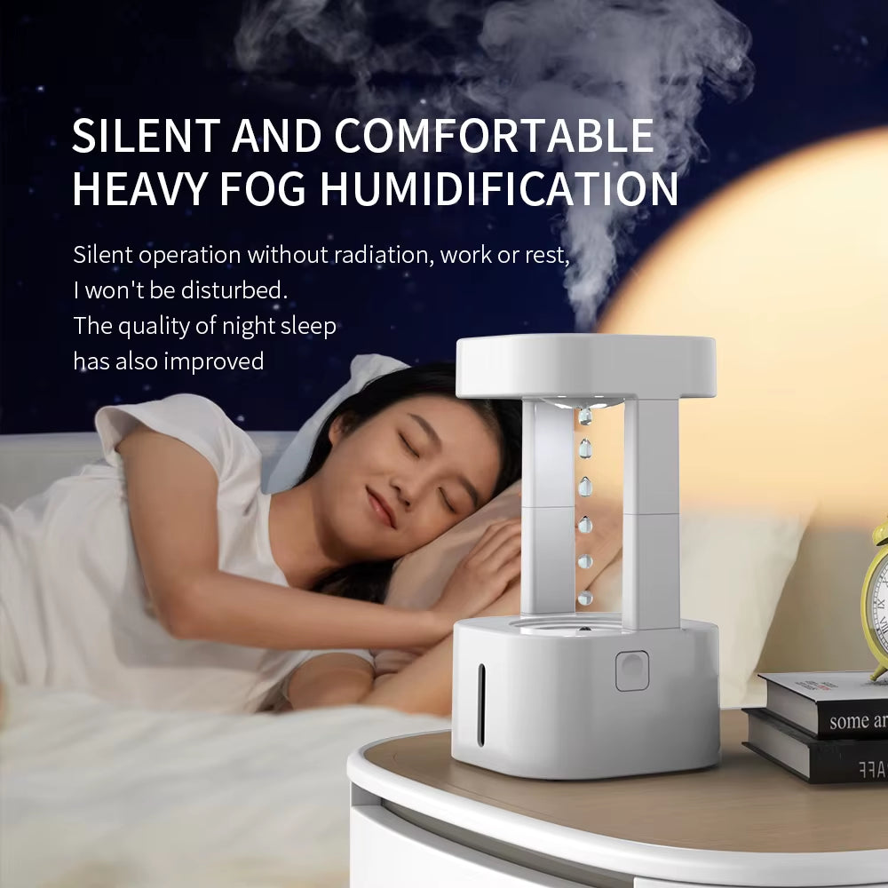 7 Color anti Gravity Humidifier 580Ml Levitating Water Drip Desk Mini Rain Humidifier Cool Mist Aroma Diffuser for Bedroom