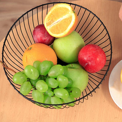 Metal Fruit Basket, Wire Fruit Basket Black Iron Fruit Holder Decorative Stand for Fruit Storage for Vegetable Snack Bread…
