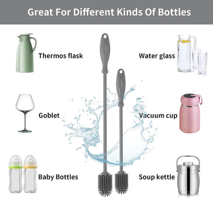 Silicone Bottle Cleaning Brush,Water Bottle Cleaner (2 Pack)
