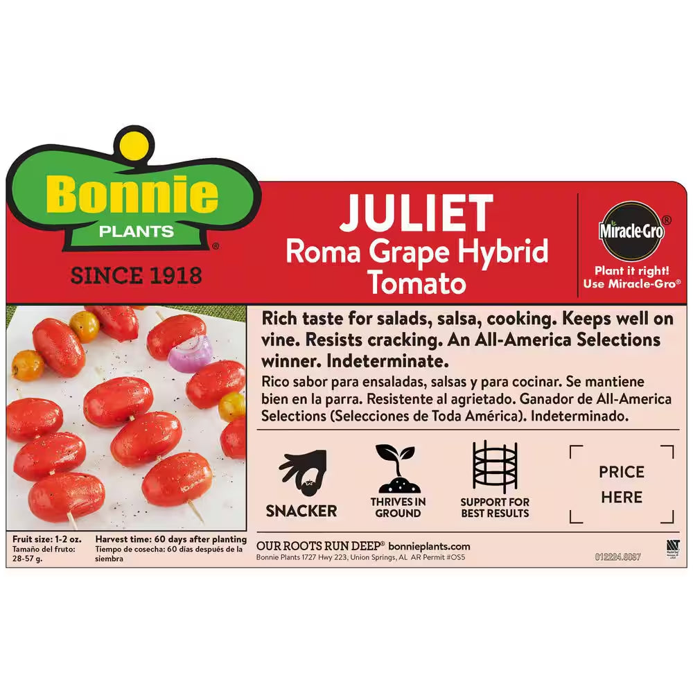 Juliet Tomato 19.3 Oz 2-Pack Live Plants